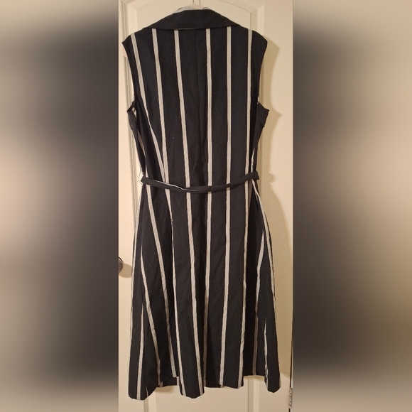 What not to wear Bussines striped shirt dress size medium cotton - Picture 3 of 9